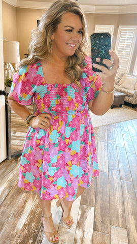 Paradise Is Calling Floral Dress