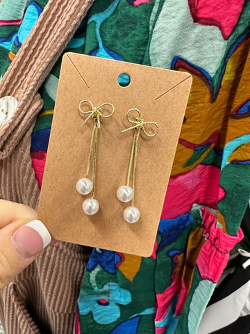 Pearl Bow Earrings