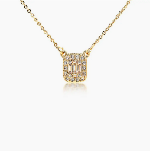 Baguette Cz Dainty Necklace