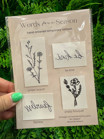 Words For A Season Temporary Tattoos-Empower