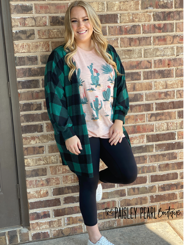 Roxy Plaid Cardigan