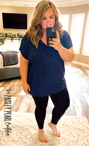 Beaux Boyfriend Tee-Navy