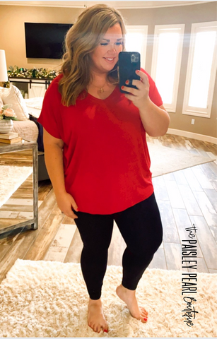 Beaux Boyfriend Tee-Merlot