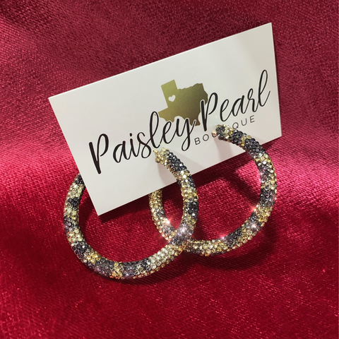 Leopard Sparkle Hoops