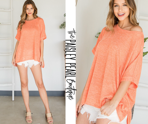 Tangerine Slouchy Top