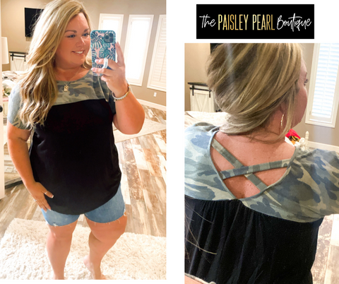 Criss Cross Camo Top