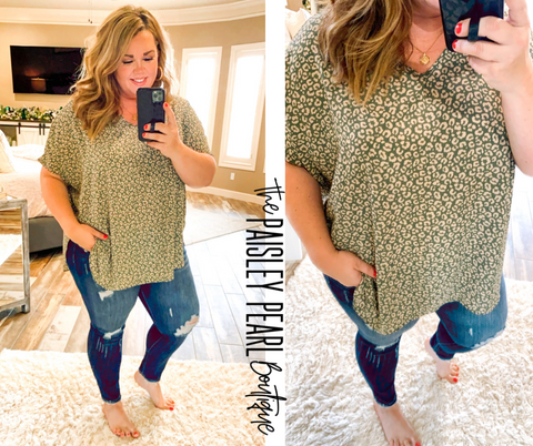 Olive Leopard Top