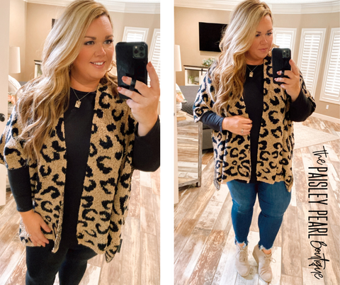 Cheetah Short Sleeve Cardigan Sweater