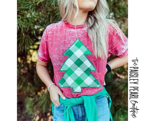 Plaid Tree Tee