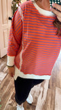 Coral Cozy Striped Top