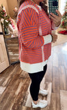 Coral Cozy Striped Top