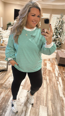 Mistletoe Kisses Striped Top
