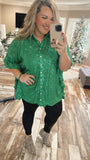 Meet Me Under The Mistletoe Sequin Top