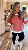 Coral Cozy Striped Top