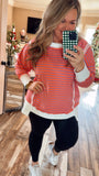 Coral Cozy Striped Top