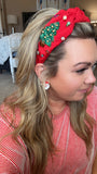 Deck The Halls Headband-Red