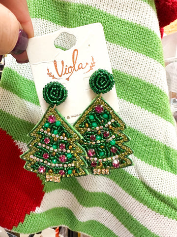 Tree Beaded Earrings