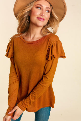 All The Frills Top-Rust