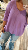 Lavender Waffle Knit Top