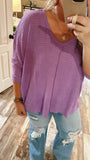 Lavender Waffle Knit Top