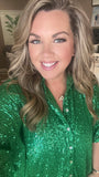 Meet Me Under The Mistletoe Sequin Top