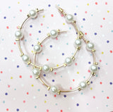 Paige's Favorite Pearl Hoop Earrings