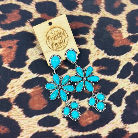 Turquoise Flower Earrings