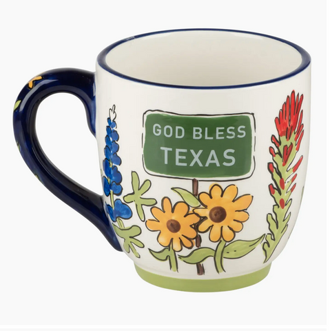 God Bless Texas Wildflower Mug