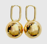 Gold Bead Ball 20mm Earrings