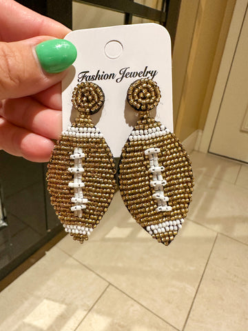 Football Beaded Earrings