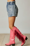Pearl Studded Paperbag Shorts