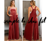Velvet Overalls-Emerald