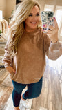 Cool To Be Casual Sweatshirt With Pockets-Camel