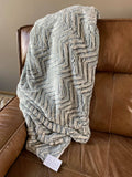 Black/Grey Chevron Faux Fur Blanket