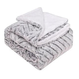 Black/Grey Chevron Faux Fur Blanket