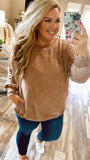 Cool To Be Casual Sweatshirt With Pockets-Camel