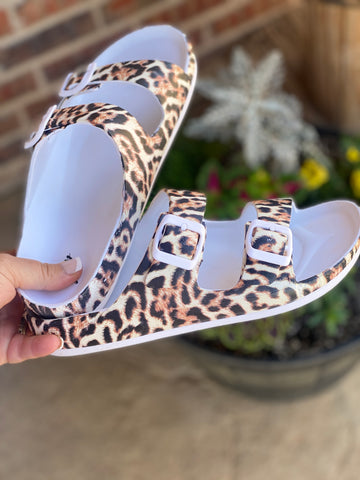 Mama Mia Leopard Slip-On Sandals