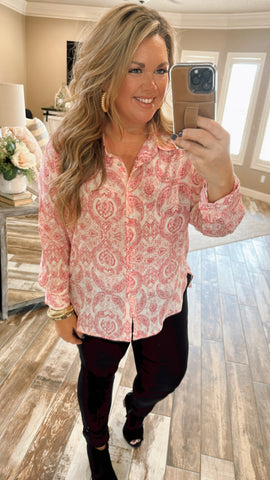 Perfectly Paisley Button Up Top