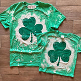 Shamrock Bleached Tee-Adult & Youth