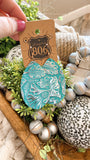 Turquoise Teardrop Leather Earrings