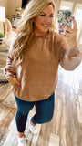 Cool To Be Casual Sweatshirt With Pockets-Camel