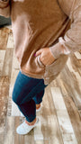 Cool To Be Casual Sweatshirt With Pockets-Camel