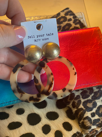 Tortoise cirlce earrings