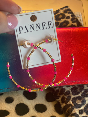 pink & Gold hoop earrings
