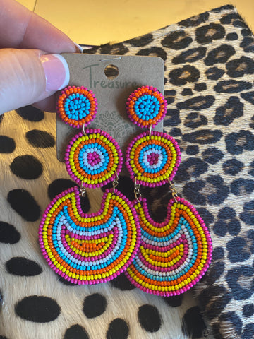 Multi Color Beaded earrings