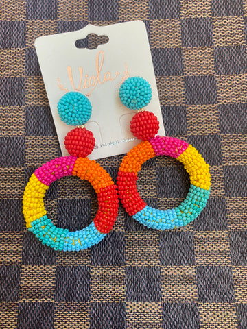 Bright Beaded Earrings