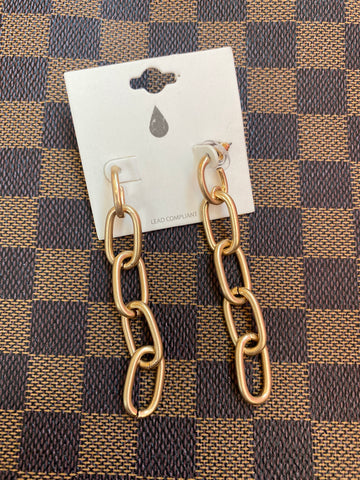matte link dangle earrings