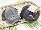 CC Distressed Ponytail Cap