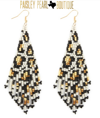 Beaded Leopard Earrings