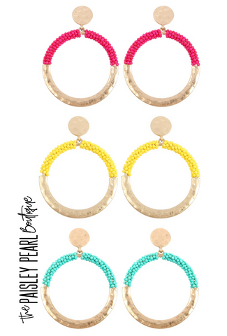 Beaded Circle Earrings